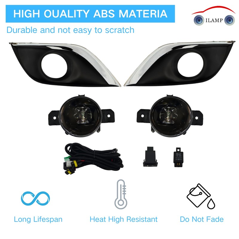 ILAMP Fog Lamps Assembly with LED Compatible with 2015-2019 Nissan
