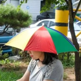 Gita Brand 접이식우산 우산형 무지개 모자 / 밴드형 머리우산 Foldable Umbrella Rainbow Hat / Band-type Head Umbrella [Single item]