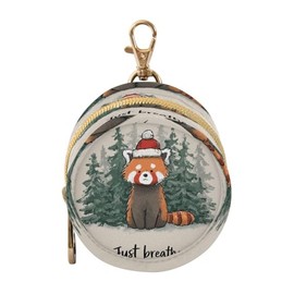 Red Panda Just Breathe - Funda para chupete de Navidad para bebé y niño, portátil, monedero, contenedor de almacenamiento de artículos de bebé, estuches para guardar chupones