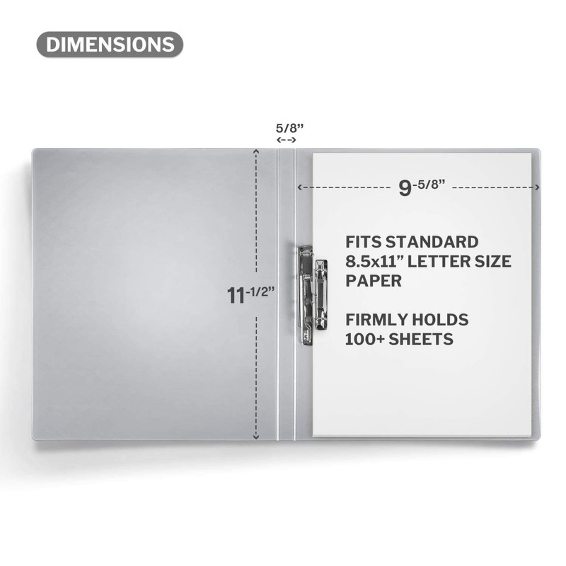 CRANBURY Punchless Clamp Binder (4-Pack, Gray), Ringless Binder Holds 100