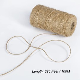 Tenn Well Natural Jute Twine, 656 Feet 2Ply Brown Twine String for Crafts, Gift Wrapping, Packing, Gardening and Wedding Decoration (2PCS X 328 Feet)
