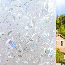 KROMAPOLIS Window Film Privacy, Thermal Window Vinyl Glass Covering Privacy Film for Glass Windows Frosted Stickers Tulip - 30x400cm