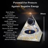 Crystal Orgone Pyramid with Moon Phases Design, Clear Resin with