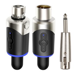 Sovvid UHF Wireless XLR Microphone Transmitter Receiver Plug-on Mic Adapter 4 Channels Wireless Microphone System for Dynamic Microphones PA System and Audio Mixer DSLR Camera (SW-007)