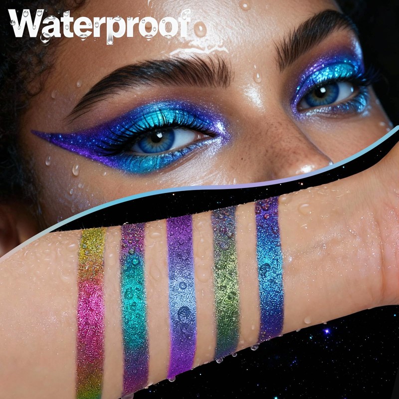 SUSIKEKI 4PCS Chameleon Metallic Eyeshadow & Eyeliner Gel Pencil Set