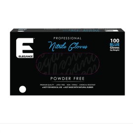 E Elegance Powder-Free Nitrile Blue Gloves - Premium Quality, Latex-Free, Chemical Resistant - Ideal for Barbers, Extra Large