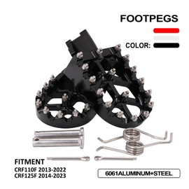 IUVWISN Dirt Bike Foot Pegs,Motorcycle Footpegs Wider Foot Pegs Rest Pedal CNC for CRF 110 CRF110F 2013-2023 CRF125F 2014-2023 Black