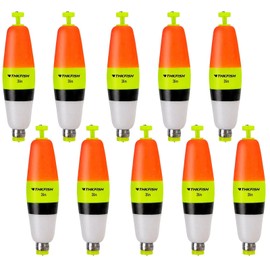 THKFISH Fishing Bobbers Cigar Peg Floats EVA Foam Weighted Bobbers for Fishing Slip Bobbers Floats Cork for Crappie Snap-On Floats 10PCS 3in