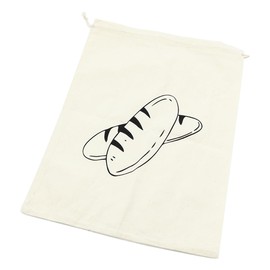 Sarini 2PCS Bread Bag 30 × 40 Cm Baguette Bag Bread Storage Bag Reusable Cotton Linen Bread Bag Fresh Breathable Cord