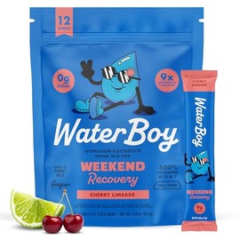 Waterboy - Weekend Recovery, Cherry Limeade, Sugar Free Electrolytes Powder Drink Mix - 12ct Hydration Packets