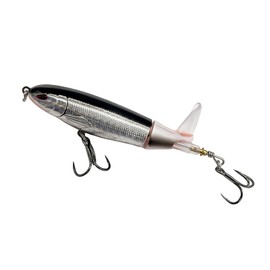 Castaic Topwater Fishing Lures Set Popper Lures for Bass Catfish Pike Perch Bass Lures with Floating Rotating Tail Artificial Hard Bait Multiple Colors (Silver)