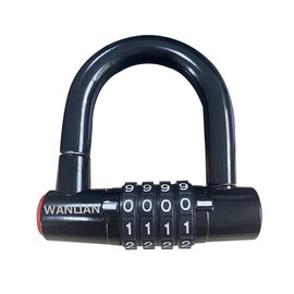 4-Digit Password Padlock - Bicycle & Chain Lock, Anti-Shear Cabinet Lock, 2.09 Inch Shackle, Waterproof & Resettable, Black