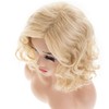 Dsimeig Blonde Wavy Curly Wigs for Women Medium Length Synthetic