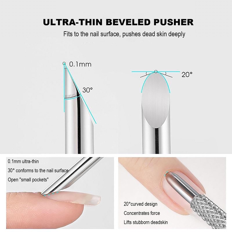 HaimiLiya Pre-treatment Cuticle Pusher, Russian Prep Nail Pushers, Dual Ended