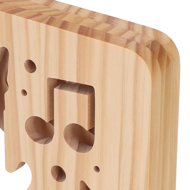 LED Night Light Unique Guitar Hollow Design 3D Wooden Night