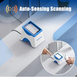 NetumScan Desktop Barcode Scanner, Omnidirectional QR Reader for Retail