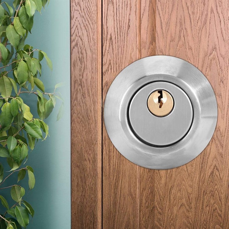 Sonew Security Door Lock, Single Cylinder Stainless Steel Anti-Theft Door