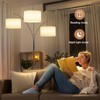 SIBRILLE 36W LED Arc Floor Lamp with 3 White Fabric