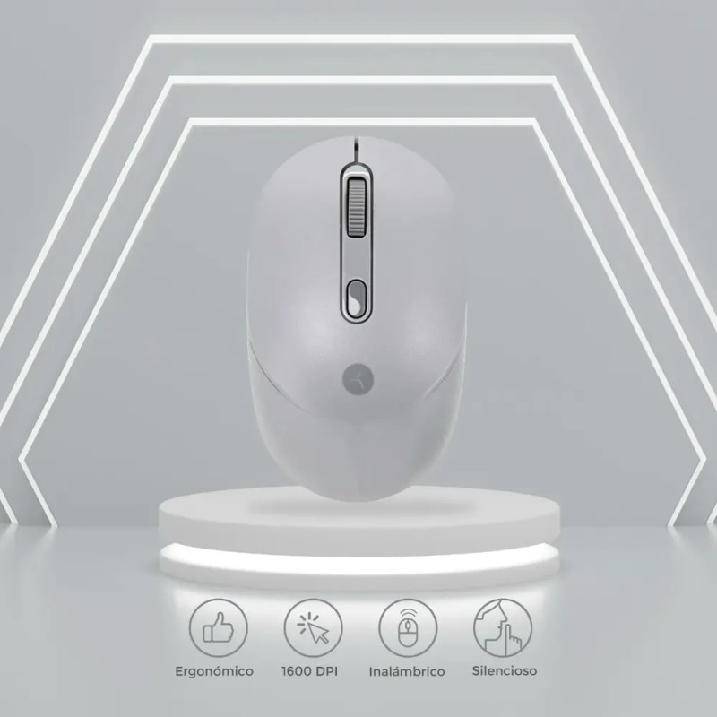 Mouse Techzone Inalámbrico Click Silencioso 1600 Dpi Gris Gris