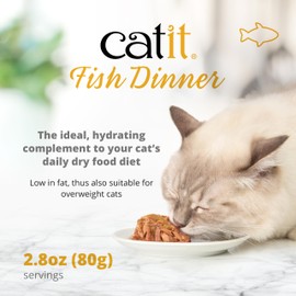 Catit Fish Dinner with Crab Flavor & Pumpkin – Hydrating and Healthy Wet Cat Food for Cats of All Ages
