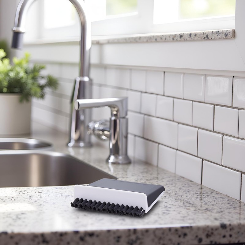 Black Kitchen Sink Squeegee Cleaner Countertop Brush Wiper Vegetable Cleaning