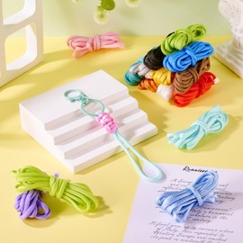 FASHEWELRY 30 M Polyester Spandex Cord Rope 15 Colors 4-5 mm Solid Color String Thread for DIY Bracelet Jewelry Making Crochet Bag Cord Macrame Craft