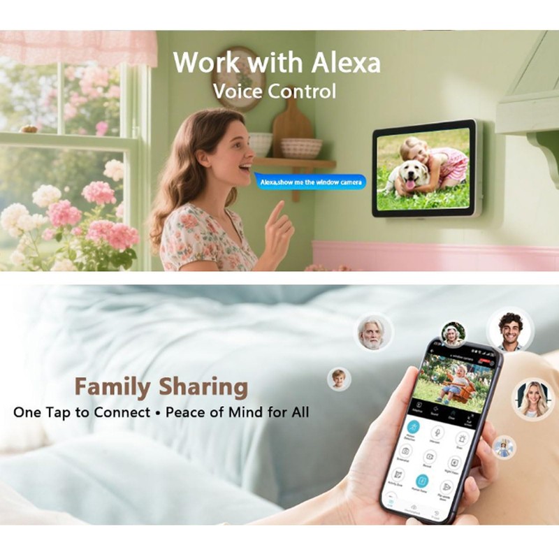 Plyisty 2K Window Camera, 3MP Smart Peel and Stick Security