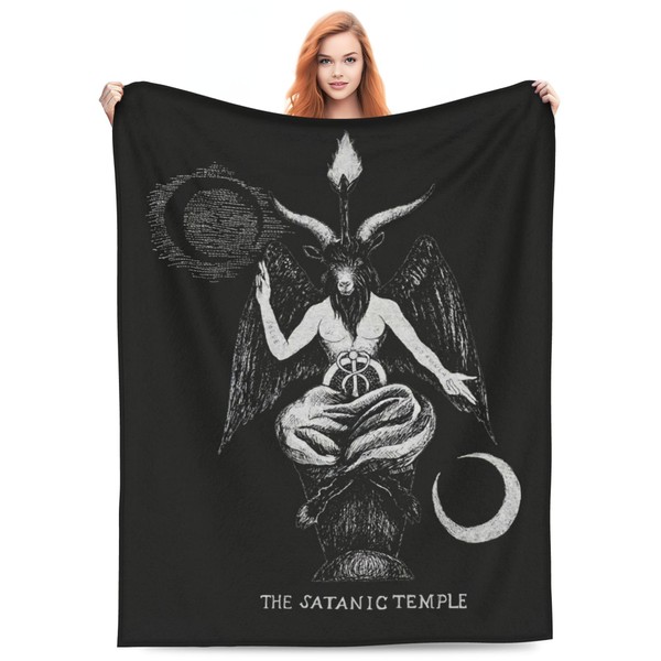 Satanic Demon Devil Ritual Pagan Baphomet Full Fleece Throw Cloak