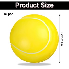 15 Pcs Sponge Ball, Foam Tennis Balls, Yellow Mini Foam Balls For Kids' Games Indoor Outdoor Sports Foam Tennis Balls For Kids Boys & Girls (Tennis)