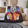 CUAJH Funny Cute Galaxy Cat Pizza Blanket for Adult Kids