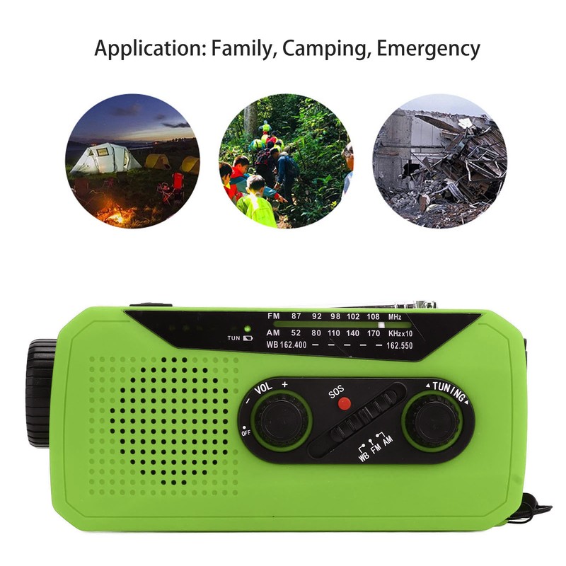 Emergency Radio Hand Power Generation Solar Radio with LED Flashlight