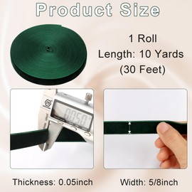 Velvet Ribbon 5/8 Inch (15mm) 10 Yards Manjonzic Single-Sided Velvet Ribbon Trim Perfect for Christmas Trees Gift Wrapping Bouquets Wedding Decor Dark Green
