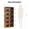 6-Tier Wood Bookcase, 63-Inch Tall Bookshelf with Anti-Tip Device, Floor