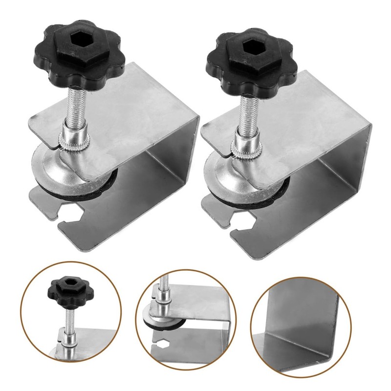 SHINEOFI 4pcs Stainless Steel Drawer Panel Clamps Adjustable Cabinet Installation