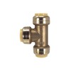 PROCURU 1-1/4 Inch PushFit Tee, Push-to-Connect Brass Plumbing Fitting for