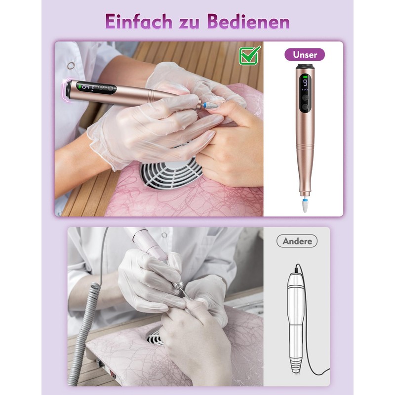 Fofile Electric Nail Cutter Set with LCD Display for Gel