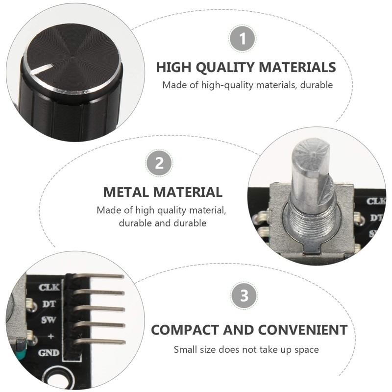TEHAUX 5pcs Rotary Encoder Module Knob Incremental Encoder for Digital