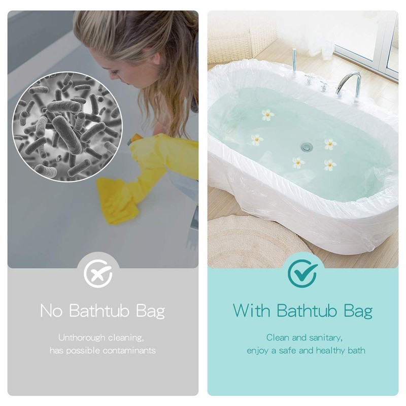AGPTEK 12 Pack Disposable Bathtub Cover Liner, Large Bathtub Liner