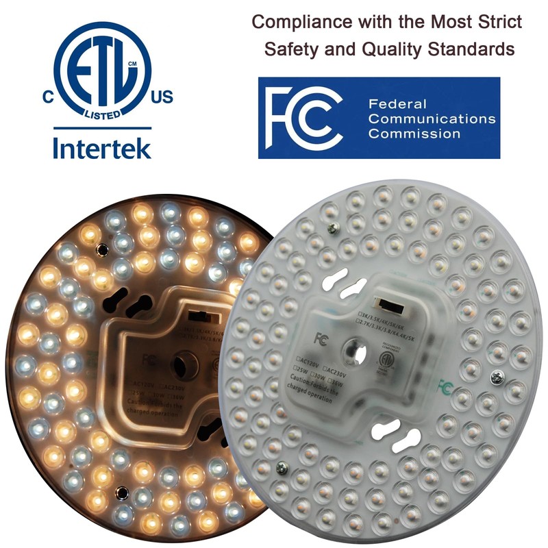 36W 5CCT Dimmable LED Ceiling Fan Flush Mount Light Engine