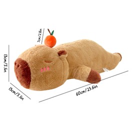 Juvanovo Capybara Plush Toy XXL, 60cm Capybara Stuffed Animals, Realistic Capybara Soft Doll, Capybara Stuffed Toy, Capybara Cushion, Gift for Kids Boys Girls