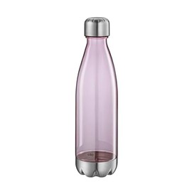 cilio Elegant Pink Transparent Drinking Bottle, 700 ml, Tritan/Stainless Steel Satined, BPA-Free, Suitable for Carbonated Drinks, Break- and Leak-Proof, with Screw Cap, Drinks up to 50 °C