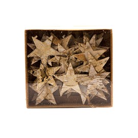 FloristryWarehouse Birch Bark Stars Natural Wood 5cm Diameter Box of 36