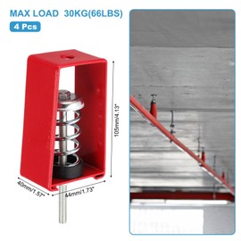 PATIKIL Ceiling Spring Vibration Isolator Hangers, 4 Pack 66lbs Mechanical Vibration Damping Mounts Anti Vibration for A/C Air Processor Bedroom Theater Studio,(XHS) Red