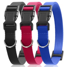 PetJoy Shock Collar Replacement Collar Strap, Bark Collar Replacement Strap 3-Packs, 3/4 Inch Dog Collar with Quick Release Buckle, Length 8-27 Inches and D-Ring