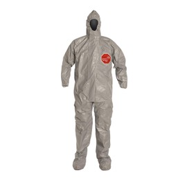 DuPont Tychem 6000 Hooded and Booted Coverall, Gray, X-Large, 6-Pack