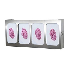 Bowman Dispensers Quad Glove Box Dispenser, Stainless Steel, Divided, Wall Attachment, Made in USA, 3.81 Inch L x 21.16 Inch W x 10.03 Inch H