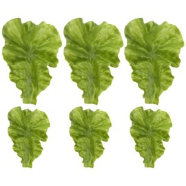 DOITOOL Artificial Lettuce Leaves, 6PCS Fake Lettuce Leaf Model, Pvc Fake Vegetable Model, Simulation Plastic Lifelike Vegetable Leaf for House Kitchen Party Pub Decoration Cabinet Ornament