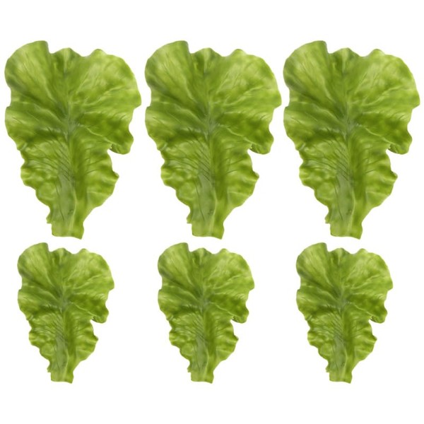 DOITOOL Artificial Lettuce Leaves, 6PCS Fake Lettuce Leaf Model, Pvc