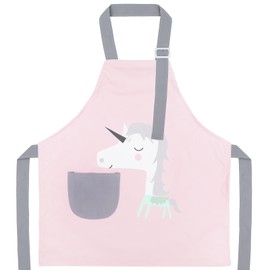 FenFang Children's Apron Boys Girls Apron Children for Kitchen Adjustable Painting Apron Cooking Apron Art Apron Kitchen Apron for Baking Party Painting Garden Crafts 2-12 Years, pink, L