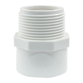 Zorveiio 5 Pcs White PVC Male Adapter, 1.25 Inch NPT Male Thread Pipe Fitting Connector, Schedule 40 Socket x NPT Male Pipe Thread for Plumbing Water Line.